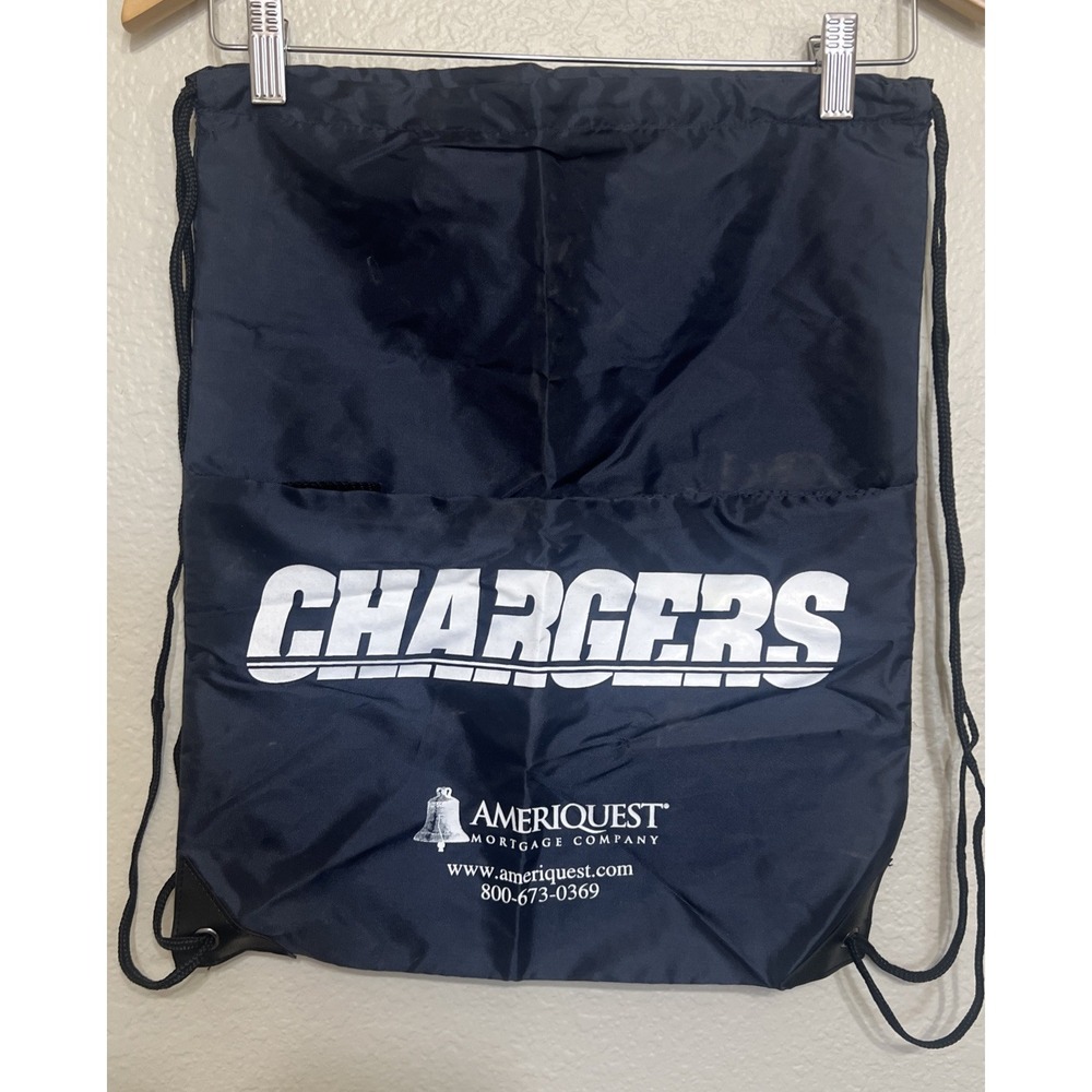 San Diego Chargers Draw String Bag With Zipper Pocket  Lot‎ Of 2 15x17 Inches